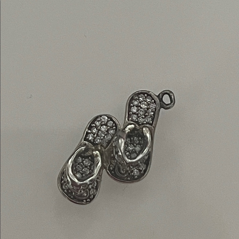 Silver flip flop charm